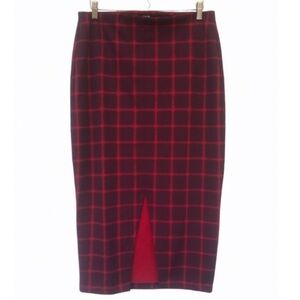 Old Navy Plaid academia midi pencil skirt L